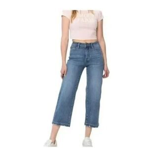 Judy Blue Wide Leg Crop High Rise Jeans, Medium Blue Wash, Sz 3/26